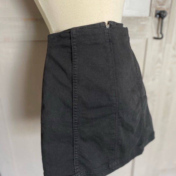 Free People Black Denim Skirt - Picture 4 of 6